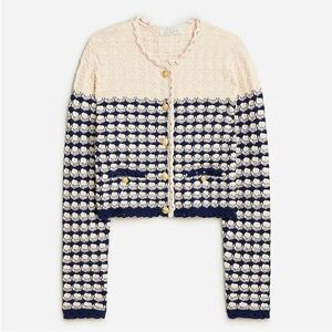 J.Crew Textured crochet lady jacket in Moroccan Sand Dark Even Size Medium